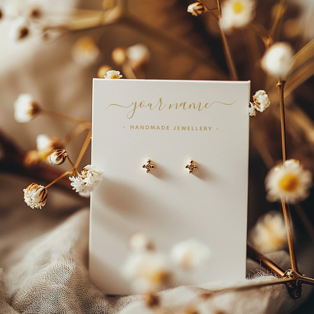 Einfache Grafikkarte für den Ohrring (Simple and modern gold details earring display card.)