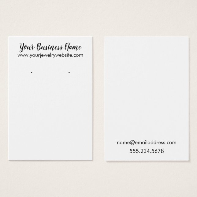 Einfache Grafikkarten für den weißen Ohrring (Vorne & Hinten)