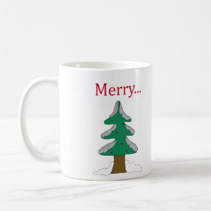 Einfache grafische Weihnachtsbaum-Kaffeetasse Kaffeetasse