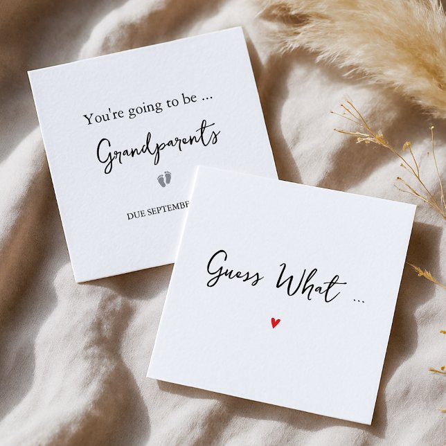 Einfache Grandeltern-Ankündigungskarte Ankündigung (Von Creator hochgeladen)
