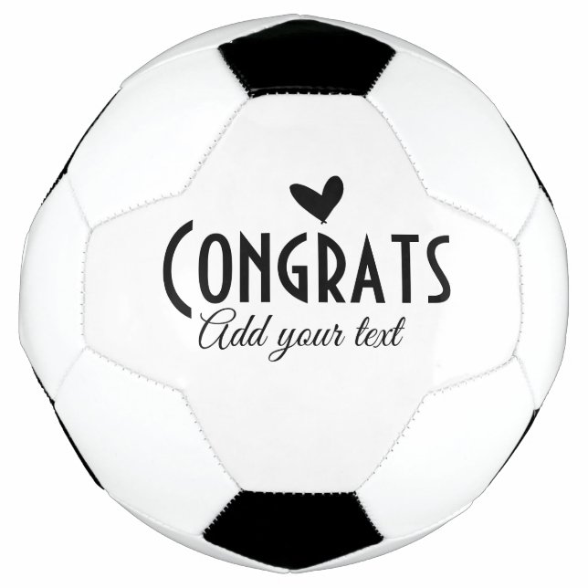 Einfache Gratulationen Abschluss hinzufügen Fußball (Vorderseite)