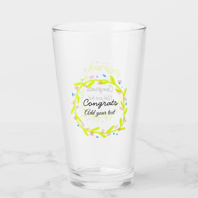 Einfache Gratulationen Abschluss hinzufügen Glas (Vorderseite)
