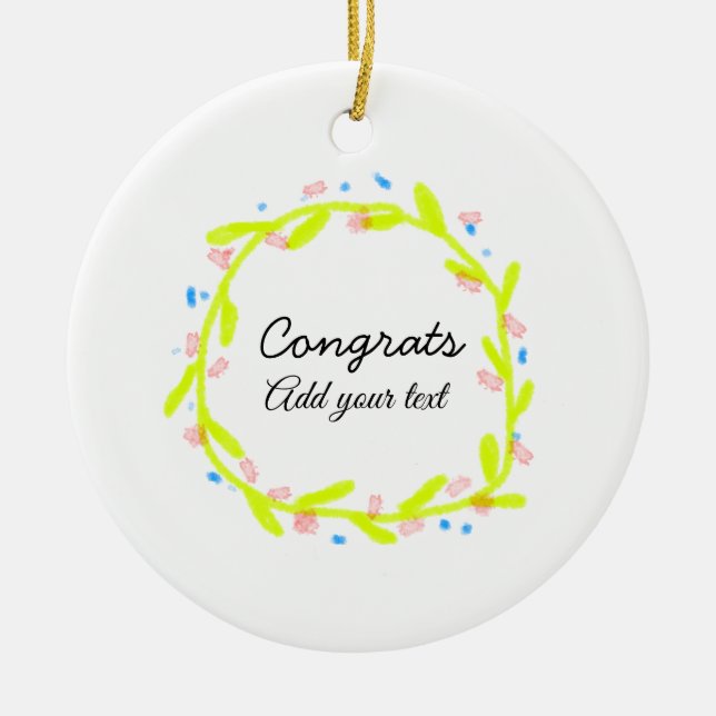 Einfache Gratulationen Abschluss hinzufügen Keramik Ornament (Vorne)