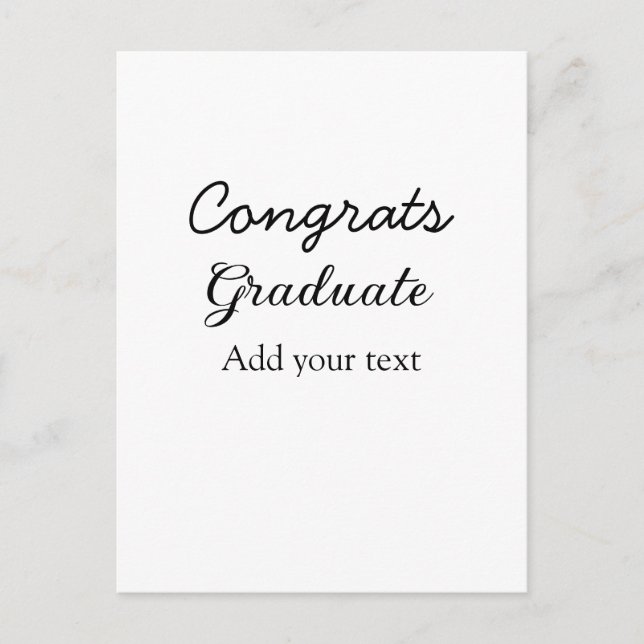 Einfache Gratulationen Abschluss hinzufügen Postkarte (Vorderseite)