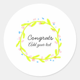 Einfache Gratulationen Abschluss hinzufügen Runder Aufkleber