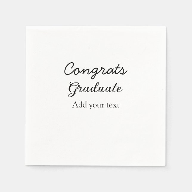 Einfache Gratulationen Abschluss hinzufügen Serviette (Vorderseite)