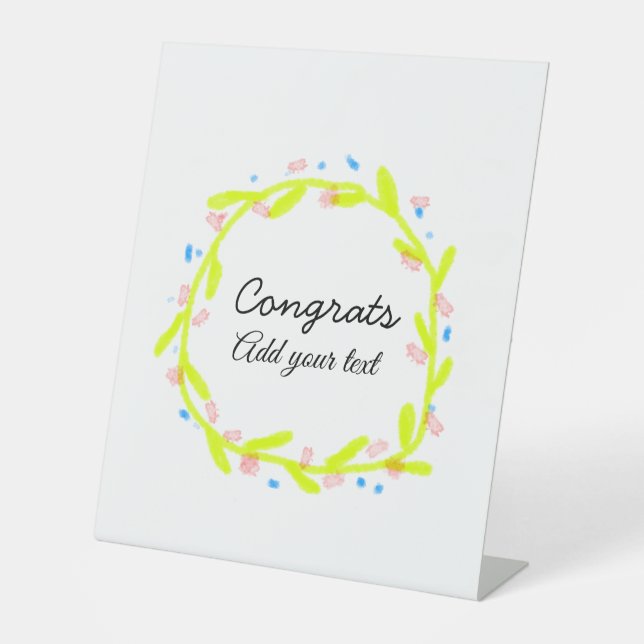 Einfache Gratulationen Abschluss hinzufügen Sockelschild (Vorderseite)