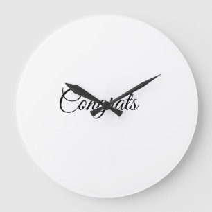 Einfache Gratulationen fügen Ihren Textnamen hinzu Große Wanduhr