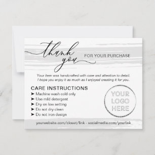 Einfache, grau gestaltete Business Instructions Ca Dankeskarte