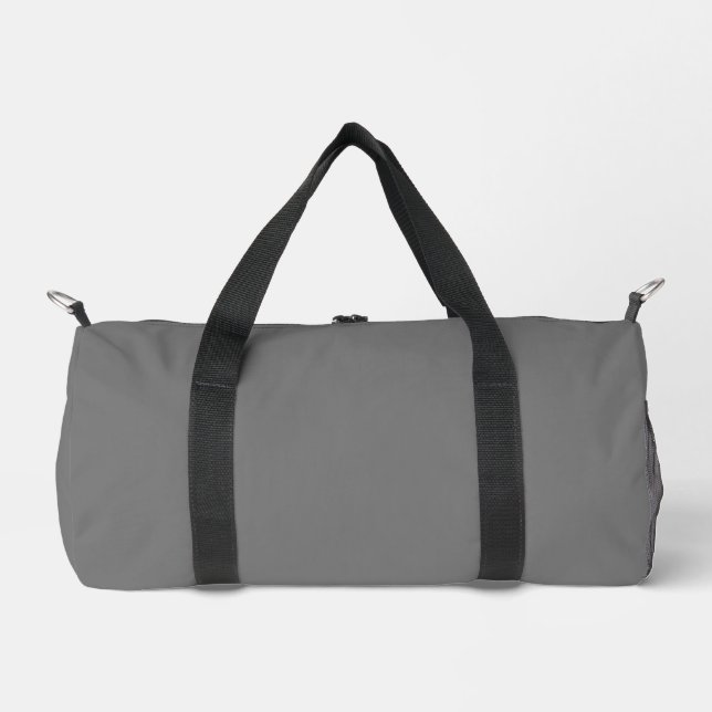 Einfache, graue Duffeltaschen mit Duffel-Druck Duffle Bag (Vorderseite)