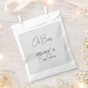 Einfache graue Elegant-Kinderdusche Geschenktütchen