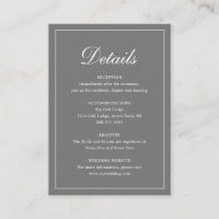 Einfache graue feierliche Hochzeit