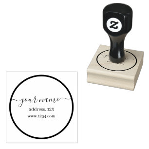 Einfache graue Individuelle Name Gummi Briefmarke Gummistempel