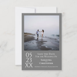 Einfache graue, moderne Hochzeit des Minimalistisc Save The Date