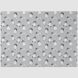 Einfache Graue Pinguin-Winter-Kinderdusche Seidenpapier