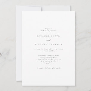 Einfache graue Textbasis für Vellum Wedding Einladung