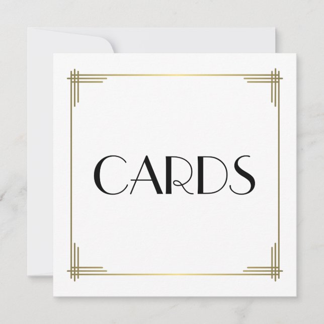 Einfache Great Gatsby White Card Box Cards (Vorderseite)