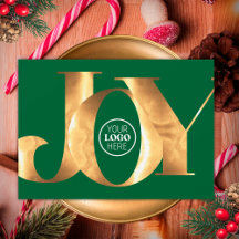 Einfache Green Gold Joy Business Logos Happy Holid