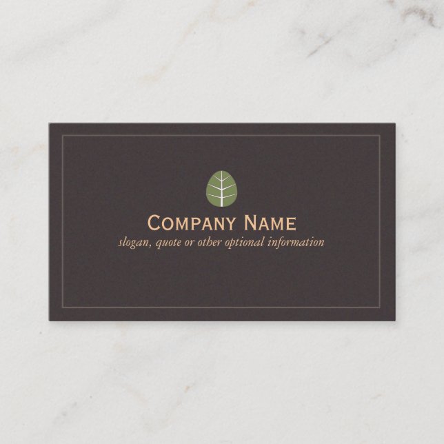 Einfache Green Leaf Logo Nature Business Card Visitenkarte (Vorderseite)