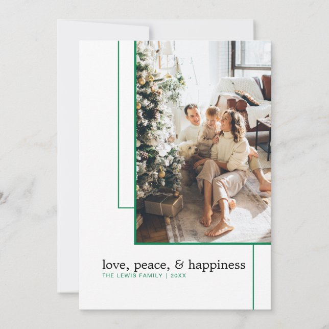 Einfache Green Line Foto-Urlaubskarte Feiertagskarte (Vorderseite)