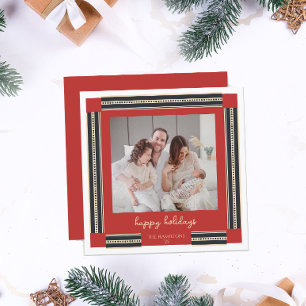 Einfache Grenz-Happy-Holidays-Karte Feiertagskarte
