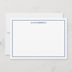 Einfache Grenze in Blue Flat Note Card Mitteilungskarte
