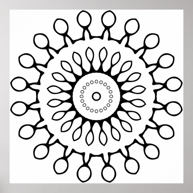 Einfache Grenzmalvorlage Stammesrahmen-Design Poster (Vorne)