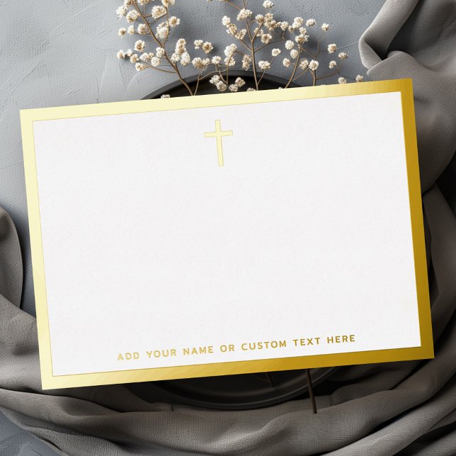 Einfache, grenzüberschreitende Silberscheine- oder Folieneinladung (Simple cross border silver or gold foil note card)