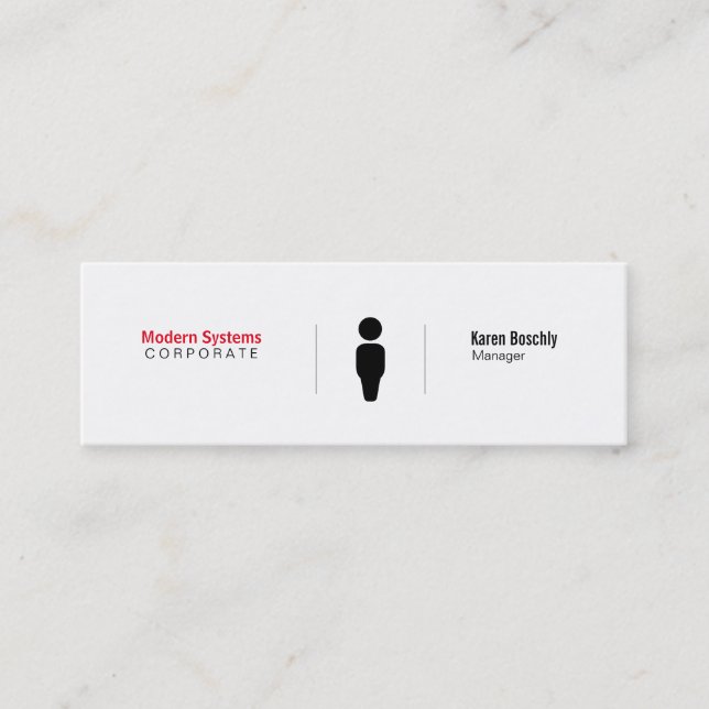 Einfache Grid-Variation (schwarz) Mini Visitenkarte (Vorderseite)