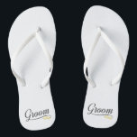 Einfache Groom Floral Hochzeitskalligraphie Flip F Flops<br><div class="desc">Für weitere Anpassungen klicken Sie bitte auf die Schaltfläche "Anpassen" und verwenden Sie unser Designwerkzeug, um diese Vorlage zu ändern. Wenn die Optionen verfügbar sind, können Sie Text und Bild ändern, indem Sie einfach auf "Text oder Bild hier bearbeiten/entfernen" klicken und Ihr eigenes Bild hinzufügen. Wenn Sie dieses Design einem...</div>