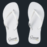 Einfache Groom Floral Hochzeitskalligraphie Flip F Flops<br><div class="desc">Für weitere Anpassungen klicken Sie bitte auf die Schaltfläche "Anpassen" und verwenden Sie unser Designwerkzeug, um diese Vorlage zu ändern. Wenn die Optionen verfügbar sind, können Sie Text und Bild ändern, indem Sie einfach auf "Text oder Bild hier bearbeiten/entfernen" klicken und Ihr eigenes Bild hinzufügen. Wenn Sie dieses Design einem...</div>