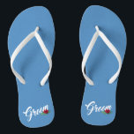 Einfache Groom Floral Hochzeitskalligraphie Flip F Flops<br><div class="desc">Für weitere Anpassungen klicken Sie bitte auf die Schaltfläche "Anpassen" und verwenden Sie unser Designwerkzeug, um diese Vorlage zu ändern. Wenn die Optionen verfügbar sind, können Sie Text und Bild ändern, indem Sie einfach auf "Text oder Bild hier bearbeiten/entfernen" klicken und Ihr eigenes Bild hinzufügen. Wenn Sie dieses Design einem...</div>