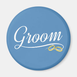Einfache Groom Floral Wedding Calligraphy | Magnet