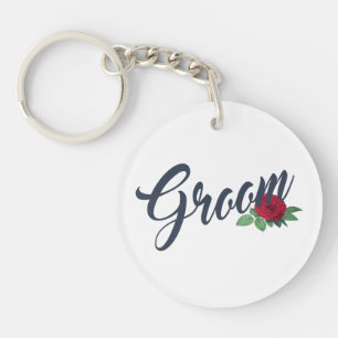 Einfache Groom Floral Wedding Calligraphy   SCHLÜS Schlüsselanhänger