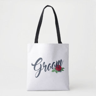 Einfache Groom Floral Wedding Calligraphy   Tasche