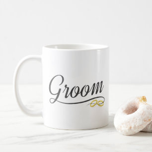 Einfache Groom Floral Wedding Calligraphy TASSE