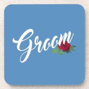 Einfache Groom Floral Wedding Calligraphy UNTERS Getränkeuntersetzer