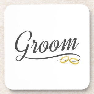 Einfache Groom Floral Wedding Calligraphy UNTERS Getränkeuntersetzer