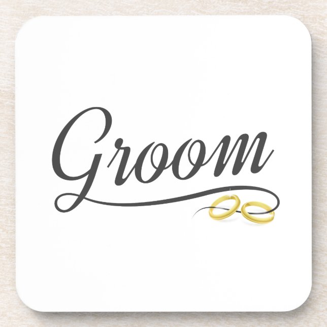 Einfache Groom Floral Wedding Calligraphy | UNTERS Getränkeuntersetzer (Vorderseite)