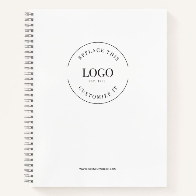 Einfache große benutzerdefinierte Logo-Website mit Notizbuch (Vorderseite)