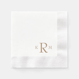 Einfache große Goldkornmonographie geprägte Napkin Serviette