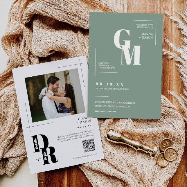 Einfache Größe Grün Moderner Minimaler QR Code für Einladung (Von Creator hochgeladen)