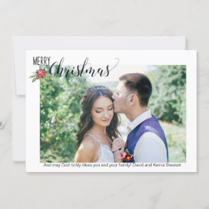 Einfache, große, horizontale Foto Weihnachtskarte Karte