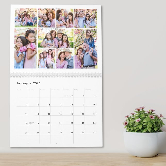 Einfache Großeltern-Foto-Collage Kalender (Simple Grandparents Photo Collage Calendar)
