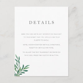 Einfache Grün-Hochzeitskarte Begleitkarte