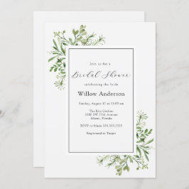 Einfache Grünanlage Bridal Dusche Einladung