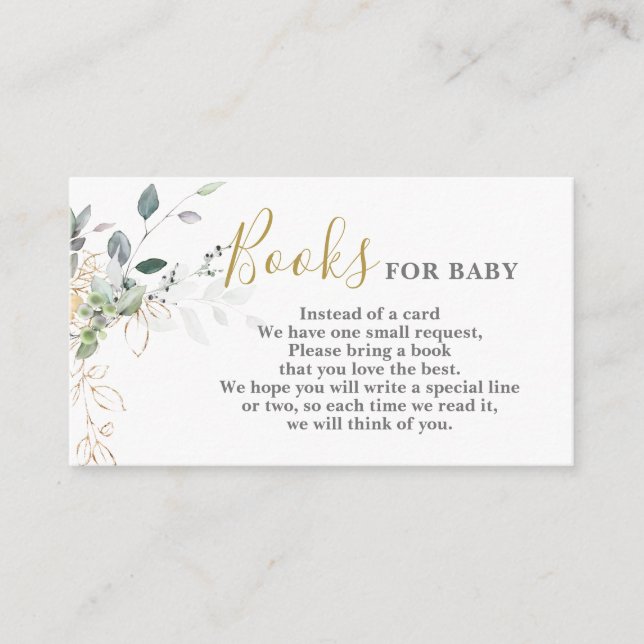 Einfache Grünbücher für Babykarten Begleitkarte (Vorderseite)