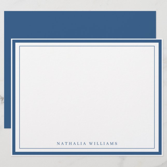 Einfache grundlegende marineblaue Randbriefpapier Briefbogen (Vorne/Hinten)