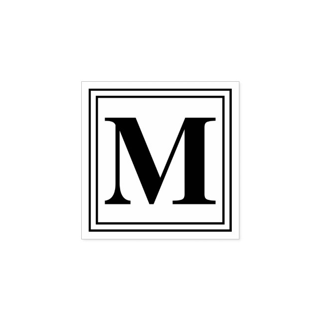 Einfache Grundmonogramm-Initiale Gummistempel (Prägung)
