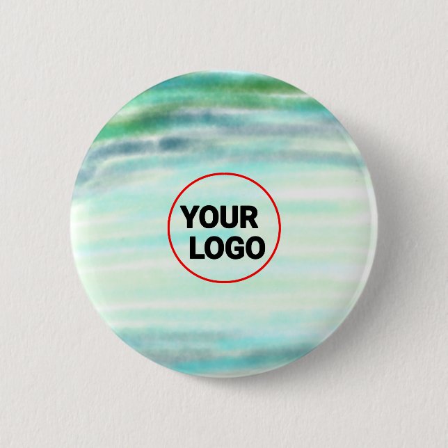 Einfache grüne Aquarellfarbe abstrakt Logo hinzufü Button (Vorderseite)